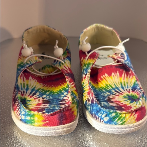Corkys Red and Blue Moccasins Vibrant Slip-On Shoes - Picture 1 of 6